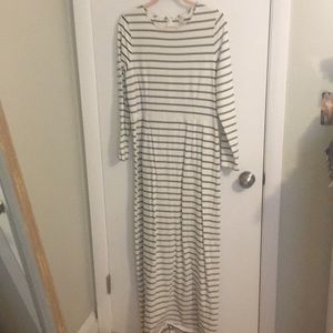 J. Crew striped long sleeve maxi dress